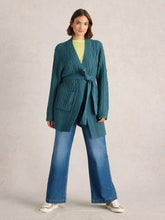 Afbeelding in Gallery-weergave laden, WHITE STUFF CABLE BELTED CARDIGAN