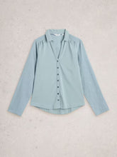 Afbeelding in Gallery-weergave laden, WHITE STUFF ANNIE MIX JERSEY SHIRT in DUSTY GREEN