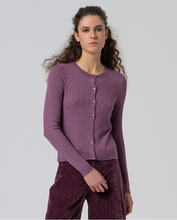 Afbeelding in Gallery-weergave laden, SURKANA Fijn geribbeld getailleerde cardigan Powdered Mauve