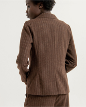 Afbeelding in Gallery-weergave laden, SURKANA Striped blazer with pockets and lapels Brown

