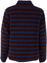 Afbeelding in Gallery-weergave laden, DANEFAE Danedada Fuzzy Wool Stripe Fleece Zip-Up Donker Wijnrood/Porcelaine