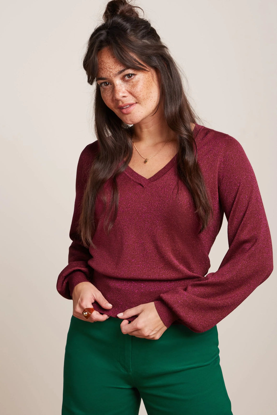KING LOUIE  V Neck Bellsleeve Spiro