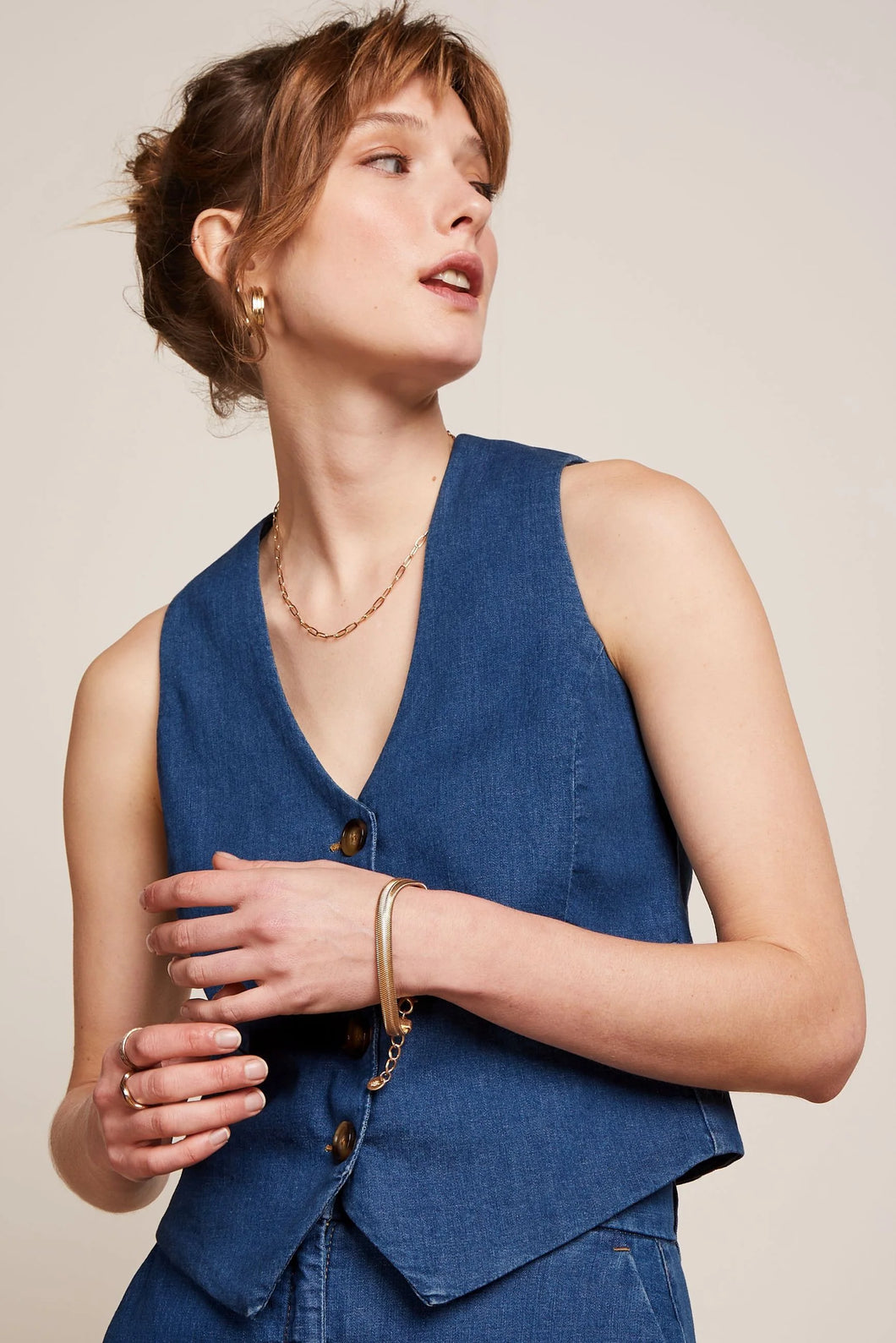KING LOUIE Bianca Gilet Chambray