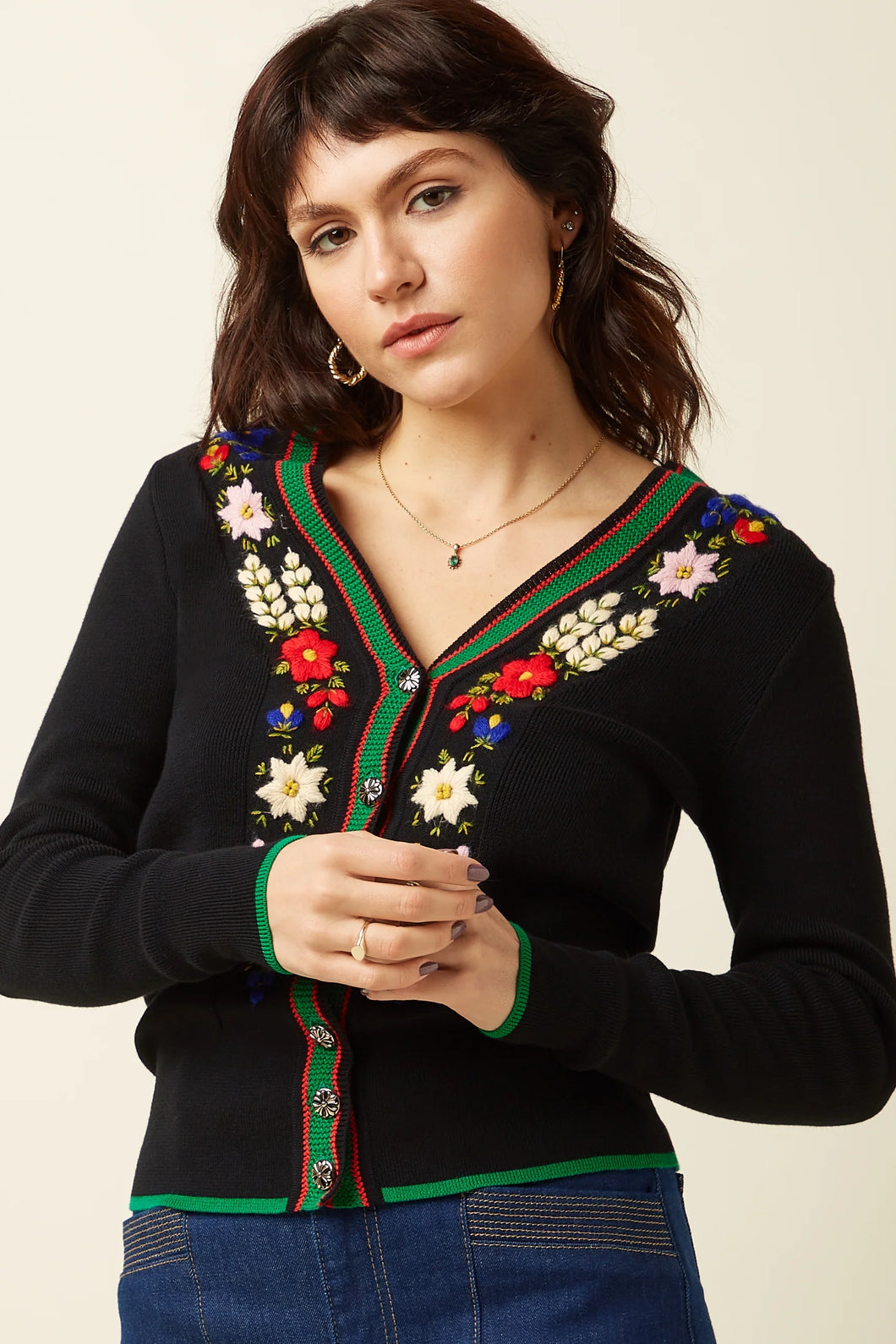 KING LOUIE V Rib Cardi Perry