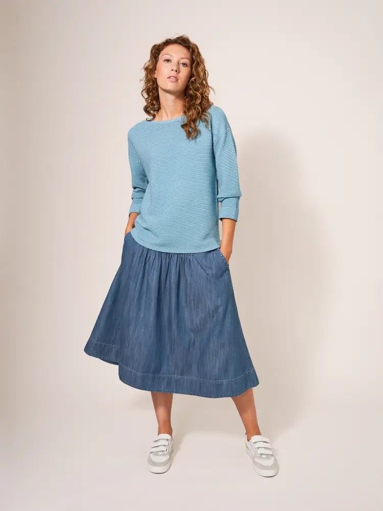 WHITE STUFF CHARLOTTE DENIM MIDI