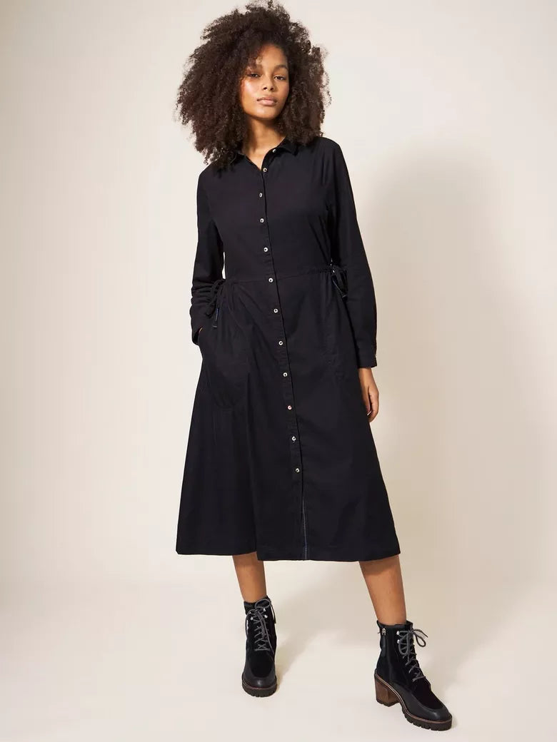 WHITE STUFF JADE CORD SHIRT MIDI DRESS