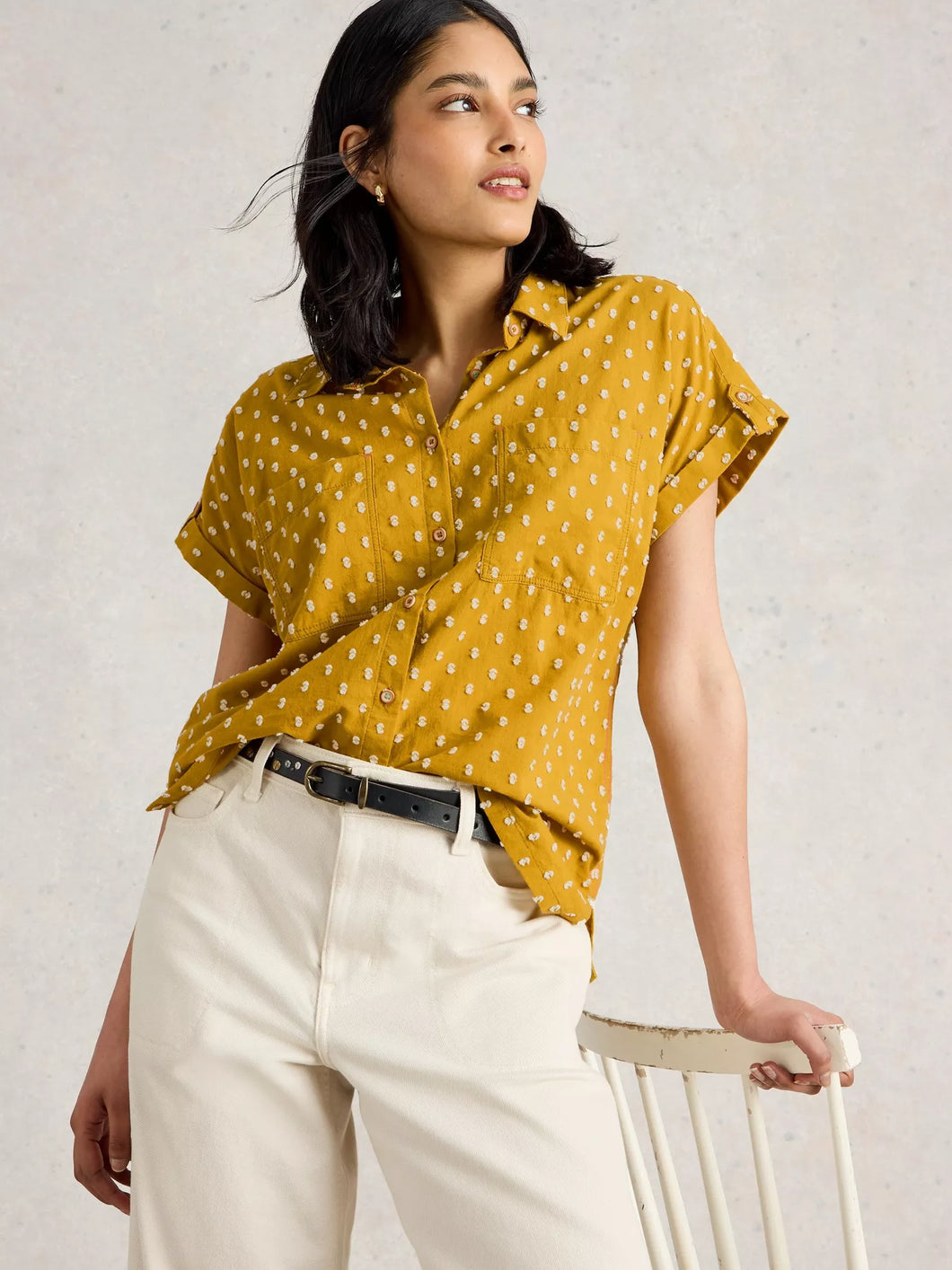 white stuff Ellie Organic Cotton Collared Shirt