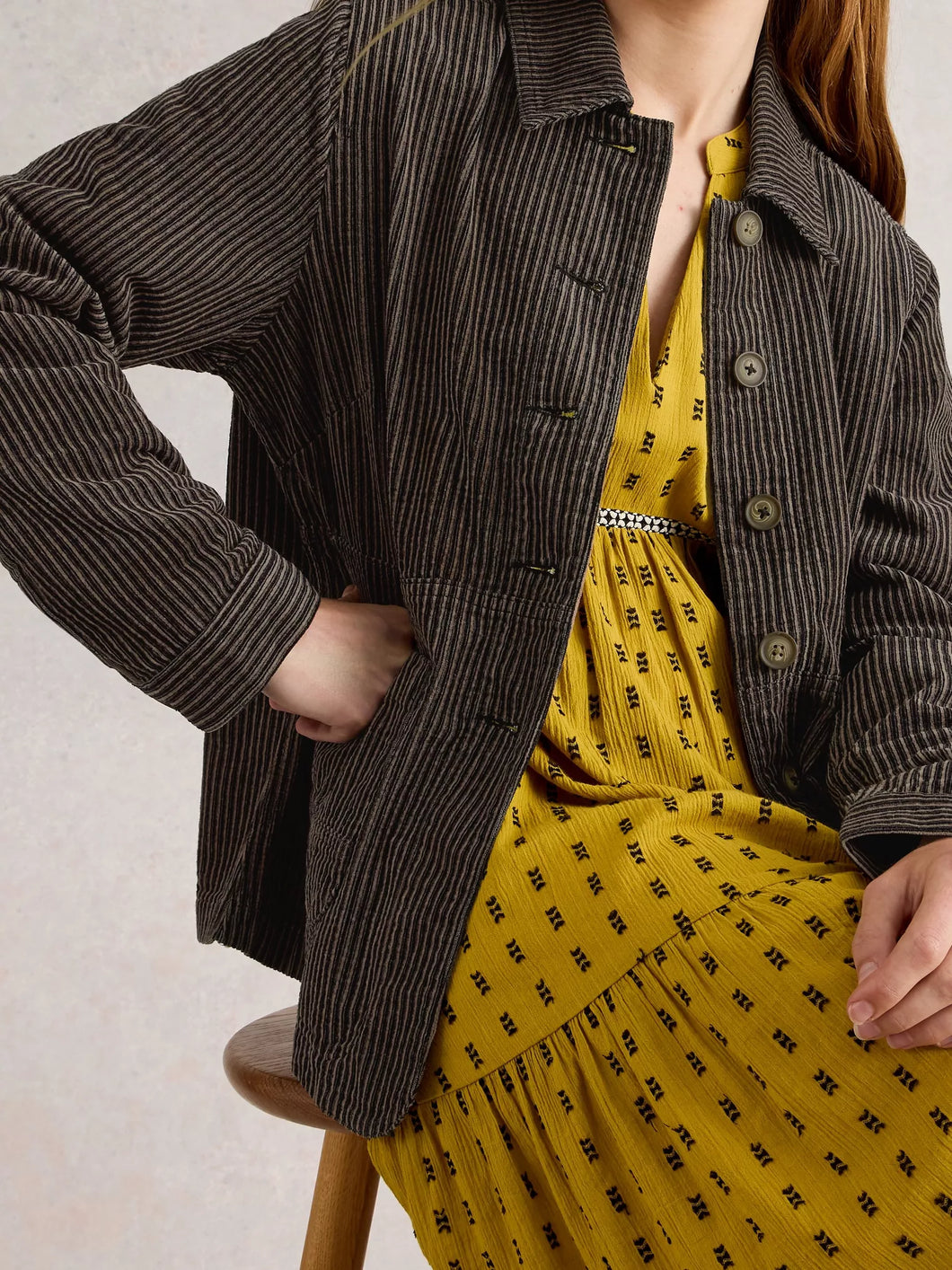 WHITE STUFF Carrie Cord Collared Jacket