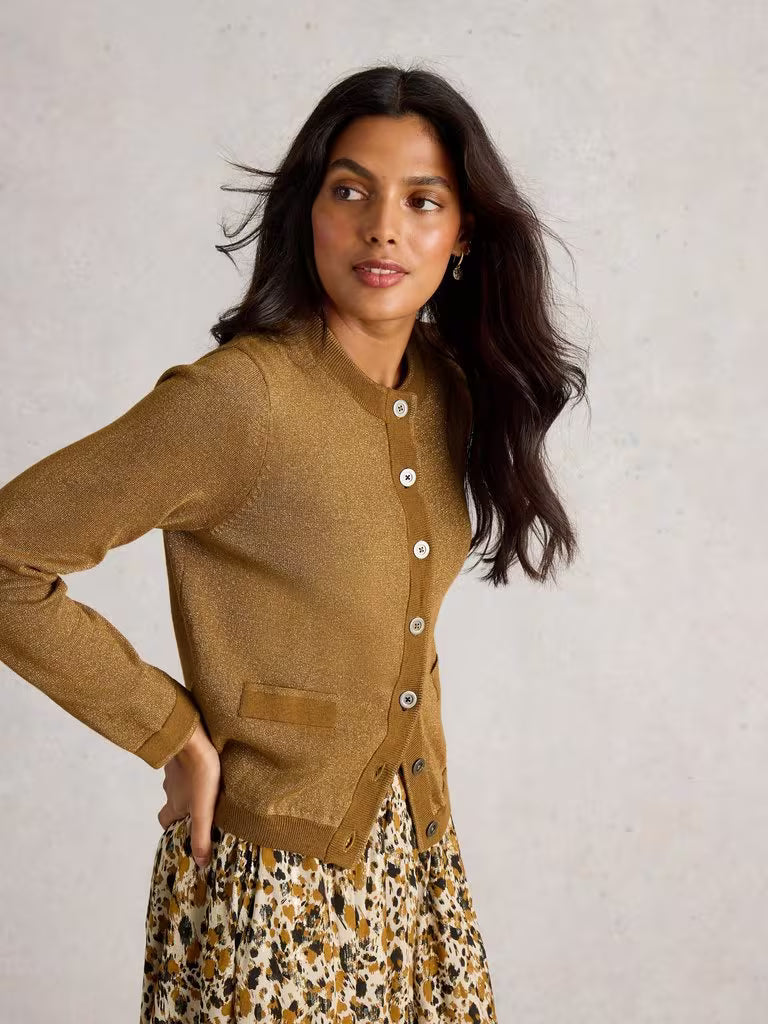 WHITE STUFF CHARLOTTE CREW NECK SPARKLE CARDI