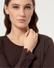 Afbeelding in Gallery-weergave laden, SURKANA Plain crewneck t-shirt Chocolate
