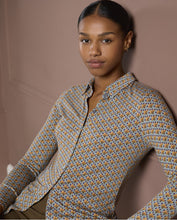 Afbeelding in Gallery-weergave laden, SURKANA Stretch shirt met vintage microprint Blauw
