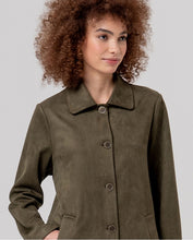 Afbeelding in Gallery-weergave laden, SURKANA Knee-length suede-effect coat Khaki dark
