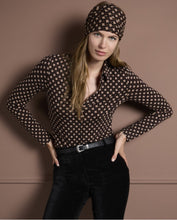 Afbeelding in Gallery-weergave laden, SURKANA Retro print elastisch shirt Zwart
