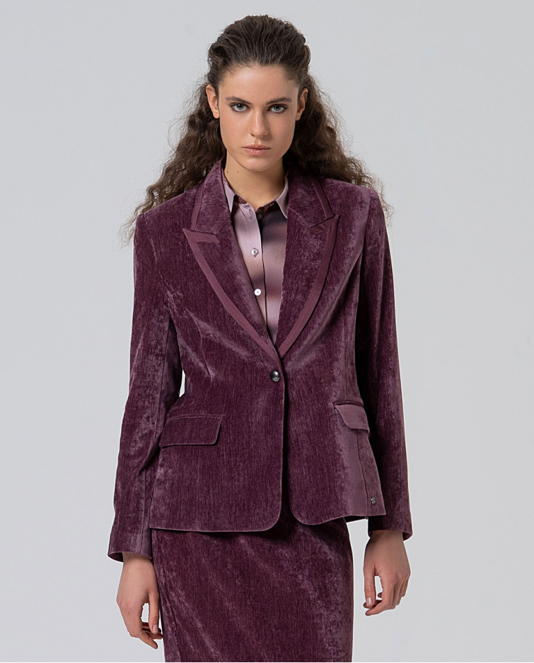 SURKANA BLAZER WITH PRINTED LINING