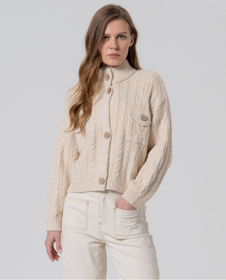 SURKANA OVERSIZED CABLE KNIT CARDIGAN