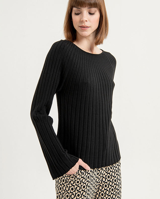 Surkana Raglan Sleeve Sweater Black 553ESCA231