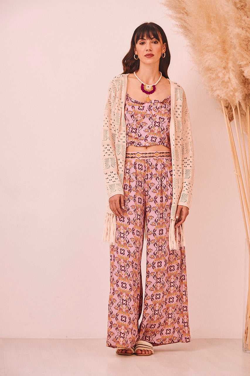 NUD EMBROIDERED PRINTED TROUSER