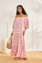 Afbeelding in Gallery-weergave laden, NUD FLORAL DRESS WITH BARDOT NECKLINE - PINK
