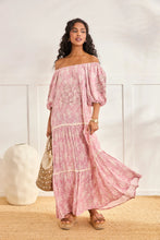 Afbeelding in Gallery-weergave laden, NUD FLORAL DRESS WITH BARDOT NECKLINE - PINK
