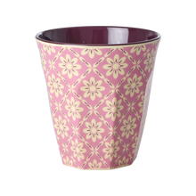 Afbeelding in Gallery-weergave laden, RICE Middelgroot Melamine Beker - Roze - Graphic Flower Print
