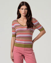 Afbeelding in Gallery-weergave laden, SURKANA Striped V-Neck Sweater Pink
