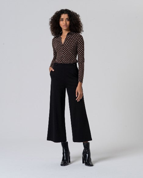 Surkana Wide Pants With Waist Buttons-Black 565LISA512