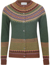 Afbeelding in Gallery-weergave laden, ERIBE Cardigan Alpine Fair Isle Merino Lamswol Thistle

