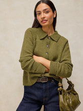 Afbeelding in Gallery-weergave laden, White Stuff Women's Shepard Collar Cardi In Mid Chartreuse

