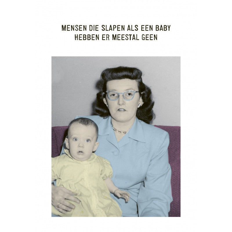 KAART MENSEN DIE SLAPEN ALS EEN BABY