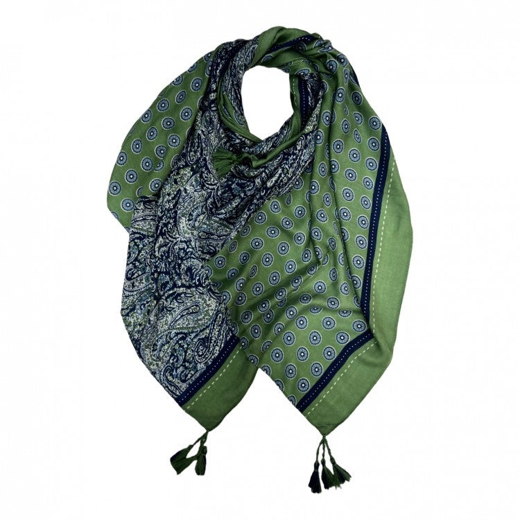 M&K Collection Sjaal Vintage Paisley groen